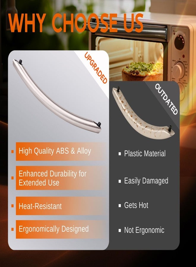 Cusvivid 2025 Upgraded ME16A4021AS Microwave Door Handle, Fit for Samsung Microwave Handle Replacement, Replaces for DE94-04313F Microwave Door Handle, Includes 2 Screws (Silver) - Image 3
